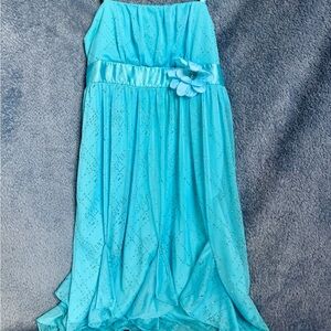 Amy Byer Turquoise Kids Dress with Floral Detail